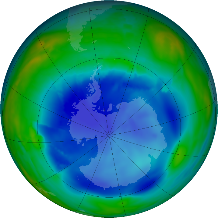 Antarctic ozone map for 25 August 2008